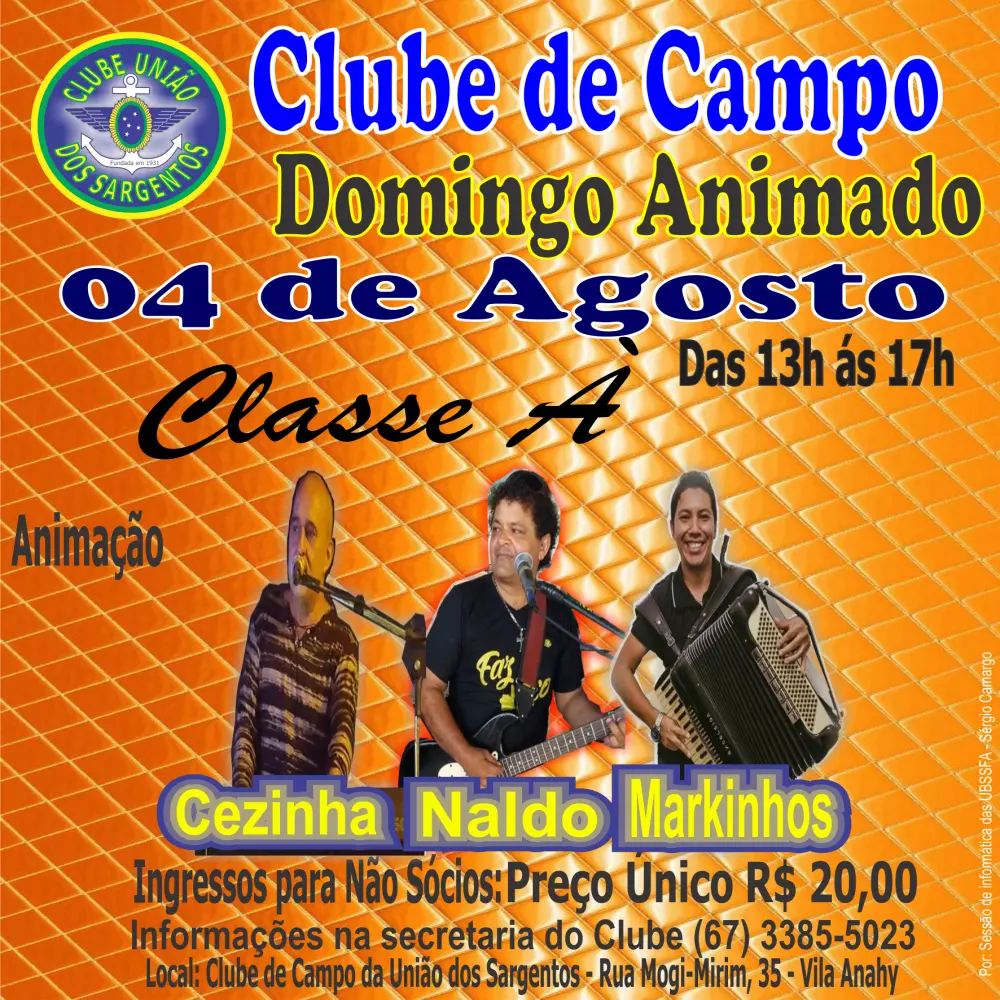 Domingo Animado no Clube de Campo 04/08/2028